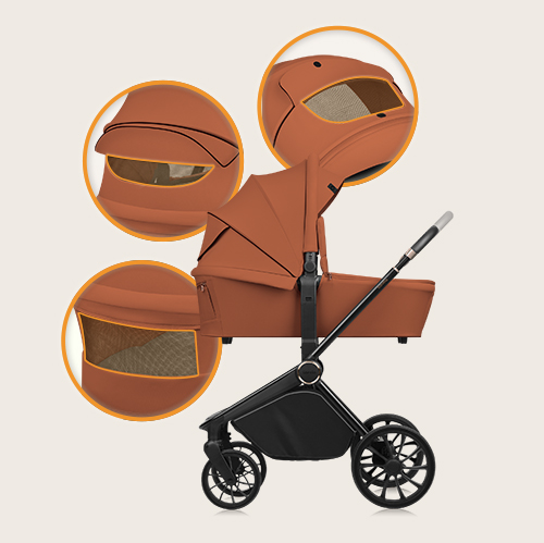 Lionelo Mika Plus 3w1 Brown Rust — Wózek wielofunkcyjny